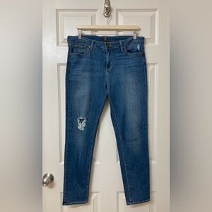 Just Black Distressed Skinny Jeans 32 Preppy Denim Busted Knee Casual